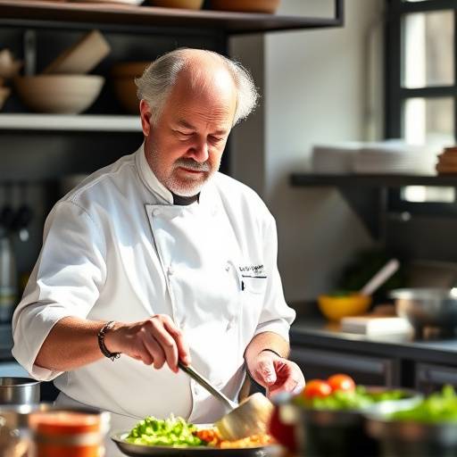 Chef Jean-Pierre Dubois conducting a cooking demonstration